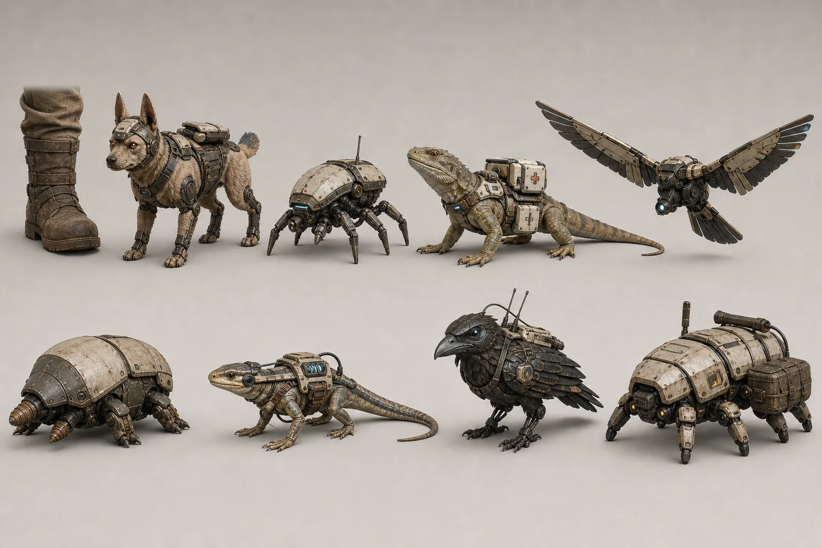 Long-term concept study of small companion creatures and utility pets.